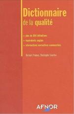 Dictionnaire de la qualit&eacute;